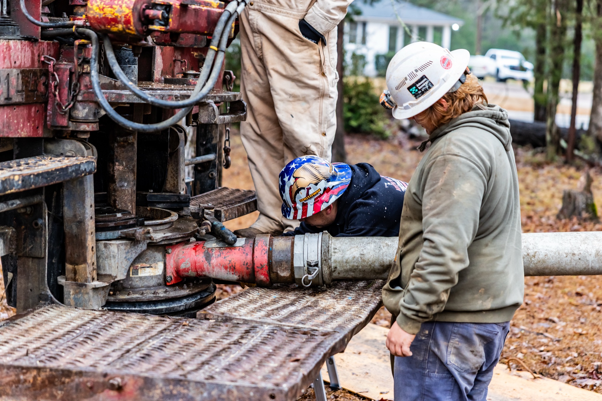 Pump installation closeup