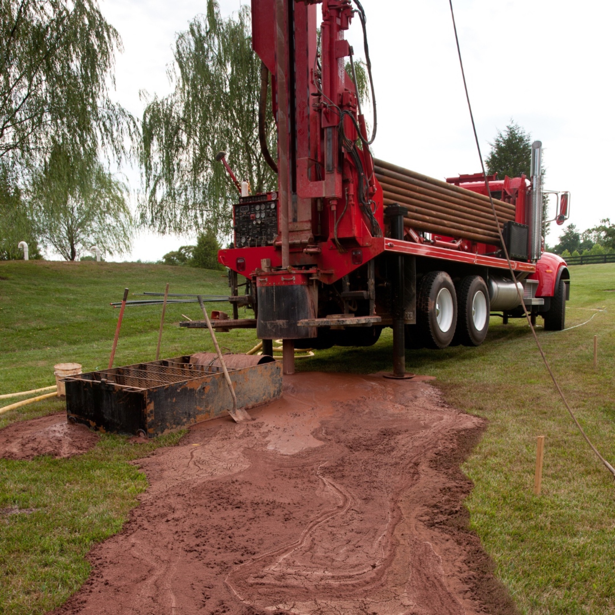 Drilling rig on residential property