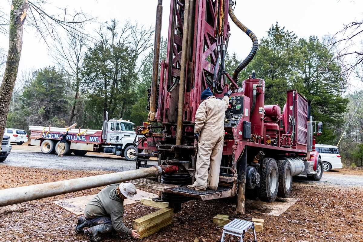 Austin Drilling crew drilling a new water well